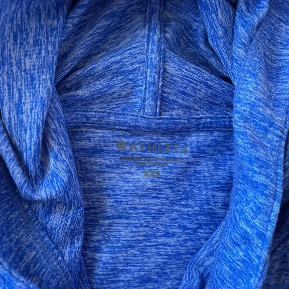 Athleta uptempo lightweight hooded pullover blue split sides thumbholes XXS - Picture 5 of 6
